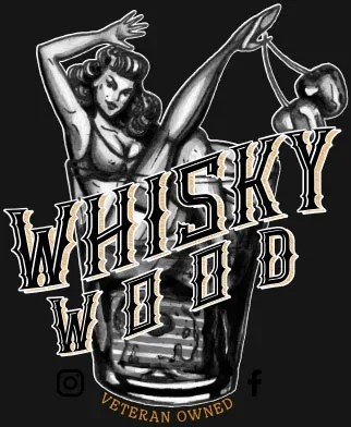 The whiskey web logo with a woman in a glass.